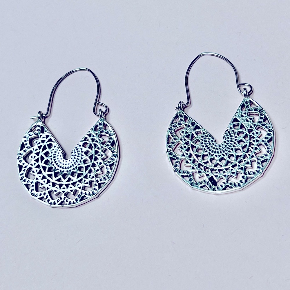 boho disc hoop earrings